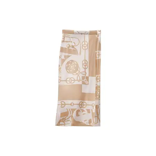 HERMES SS22 Casual Long Skirt Women's Beige