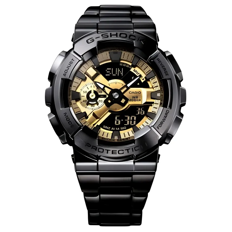 CASIO G STEEL Round Analog Digital Display Quartz Movement Stainless Steel Strap Watch