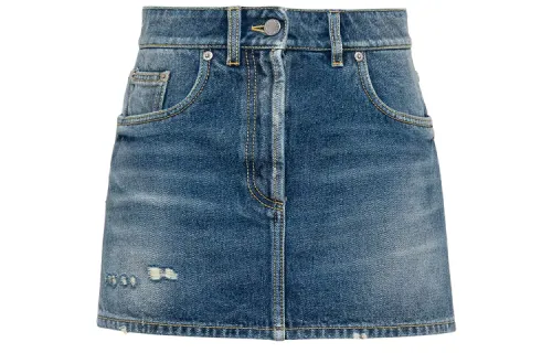 PRADA Denim Short Skirts Women's Blue