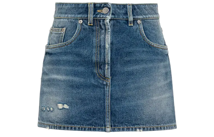 PRADA Denim Short Skirts Women's Blue