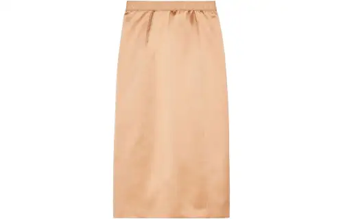 GUCCI Silk Midi Skirt Brown