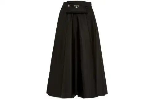 PRADA Casual Long Skirts Women's Black Moderate Mid Length A Line Skirt