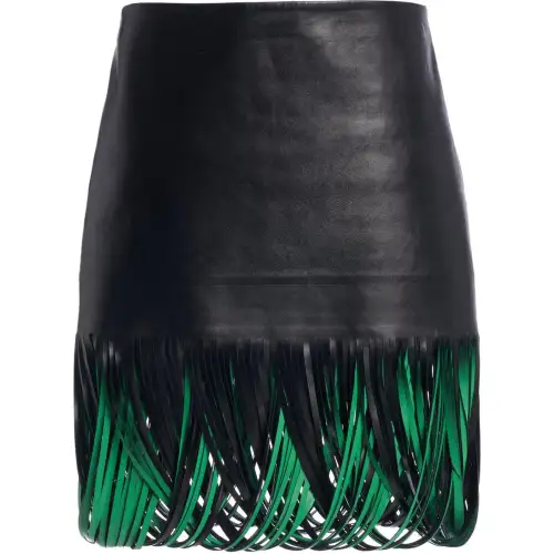 Bottega Veneta SS22 Leather Short Skirts Women's Black