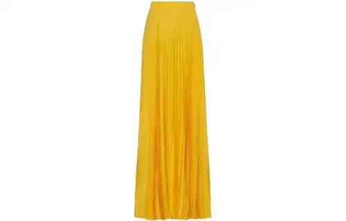 PRADA Casual Long Skirts Women's Orange Moderate Long Pleated Skirt