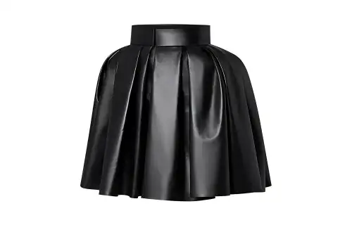 LOUIS VUITTON Leather Short Skirts Women's Black