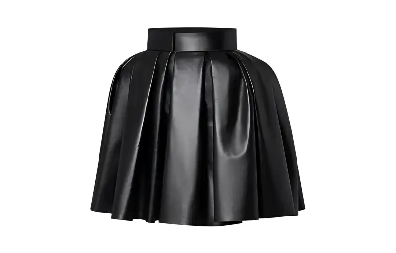 LOUIS VUITTON Leather Short Skirts Women's Black