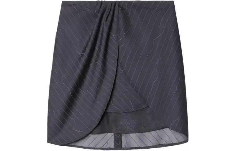 OFF-WHITE pinstripe draped miniskirt