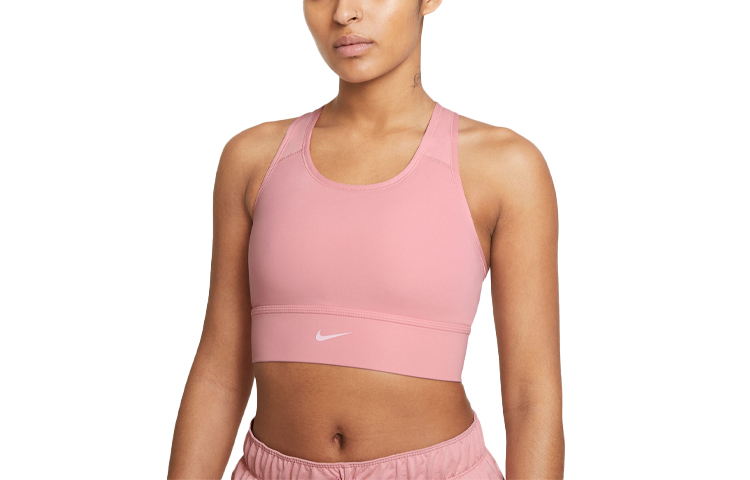 Nike Dri-FIT medium support one piece padded sports bra pink