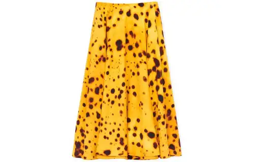 LOEWE SS24 Casual Long Skirt Women's Gold