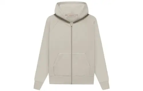 Fear of God Essentials Jacket Children's Clothing FW22 Kids Fullzip Hoodie Smoke Back Letter Flocked Kangaroo Hooded Long Sleeve Jacket Smoke Gray Children's Style