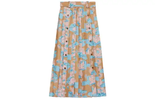 【Previous Season】floral-print pleated midi skirt