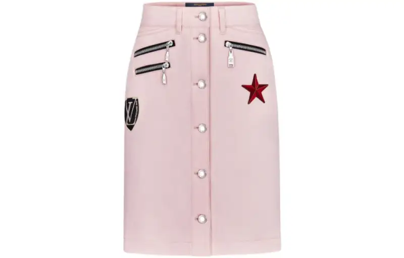 LOUIS VUITTON Casual Long Skirt Women's Pink