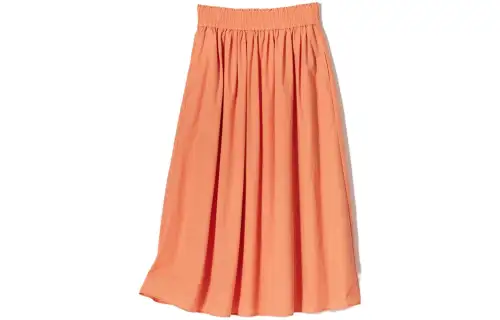 UNIQLO Casual Long Skirts Women's Orange Red Long A Line Skirt