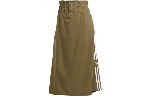 Adidas Originals Casual Long Skirt Women's Strata Olive Green