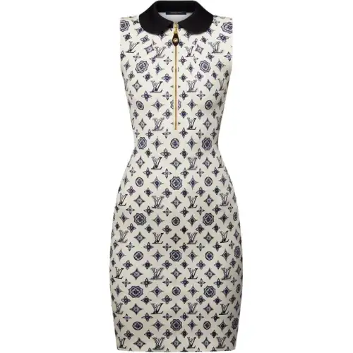 Lv Monogram Fitted Dress