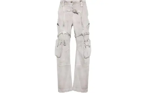 OFF WHITE Laundry Logo Patch Tapered Jeans