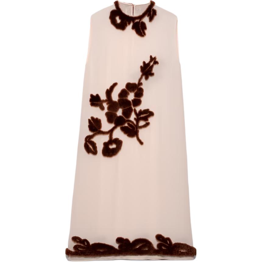 PRADA Floral embroidered Silk Midi Dress