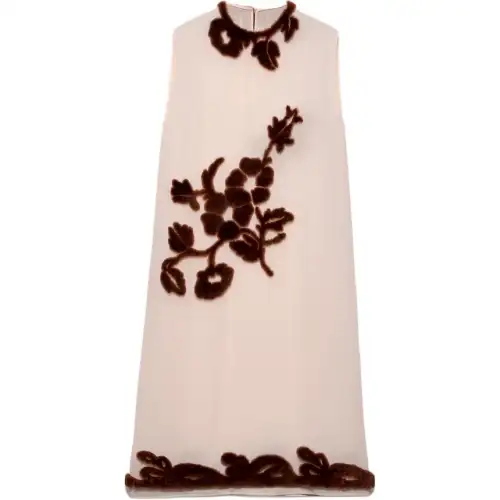 PRADA Floral embroidered Silk Midi Dress