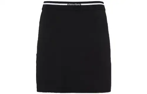 MIU MIU Black skirt, with your logo imprint, A-line