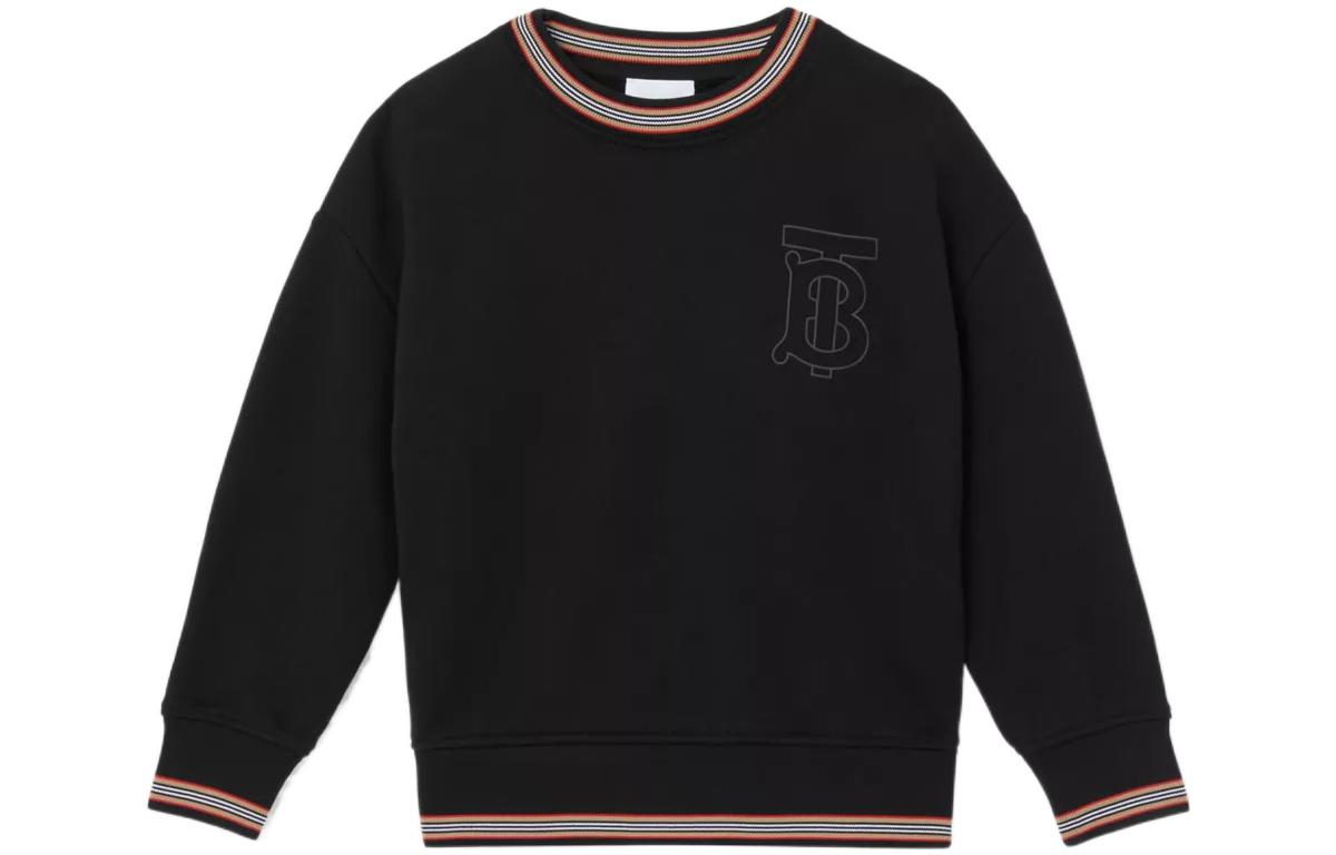 Мужское худи Burberry Striped Logo (черное)