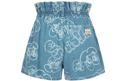 EVISU Denim Shorts Women's Denim Blue Moderate Mock Two Piece