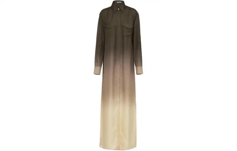 PRADA Ombré effect Silk twill Shirt Dress