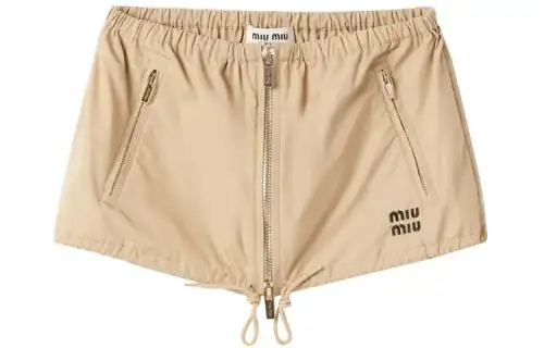 MIU MIU Casual Short Skirts Women's Gray Rope Moderate Short Miniskirt
