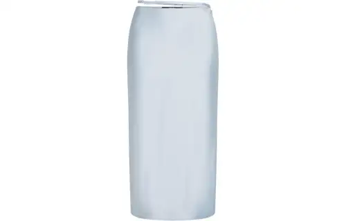 Karl Lagerfeld Signature Side Slit Satin Midi Skirt