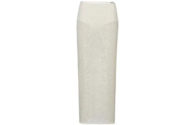 PRADA FW23 Casual Long Skirt Women's Ecru