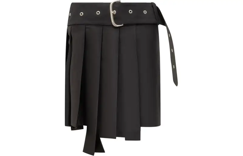 OFF-WHITE wraparound pleated mini skirt