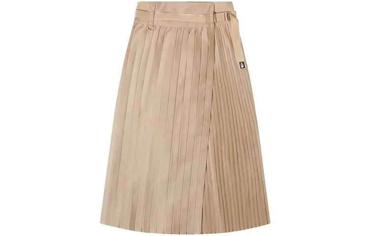 THE NORTH FACE Urban Exploration Casual Long Skirts Women's Khaki Moderate Mid-Length Pleated Skirt
