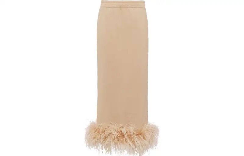 PRADA FW23 Casual Long Skirt Women's Khaki