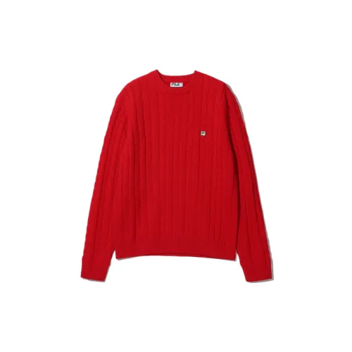 FILA Knitwear Unisex Red Crew Neck Moderate