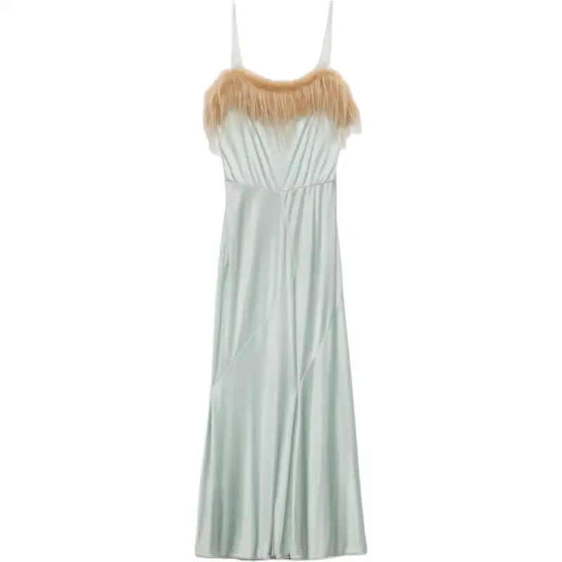 PRADA FW24 Slip Dress Women's Teal