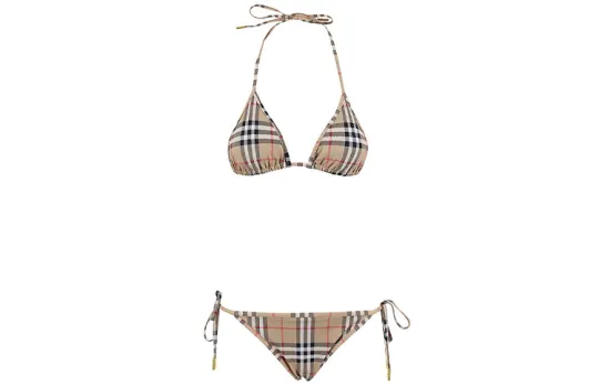 Burberry Women's Vintage Check Triangle Bikini Archive Beige