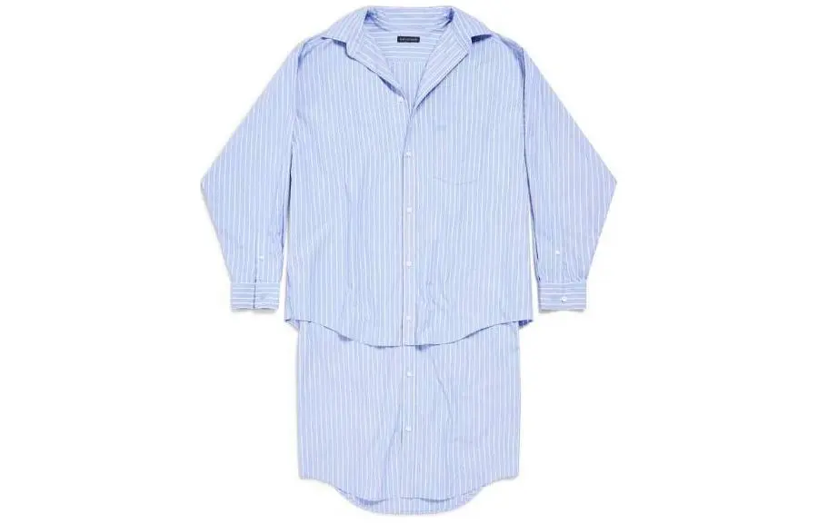 Balenciaga Bb Striped Layered Shirt Dress