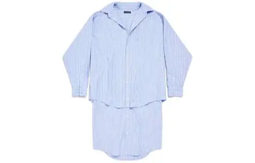 Balenciaga Bb Striped Layered Shirt Dress