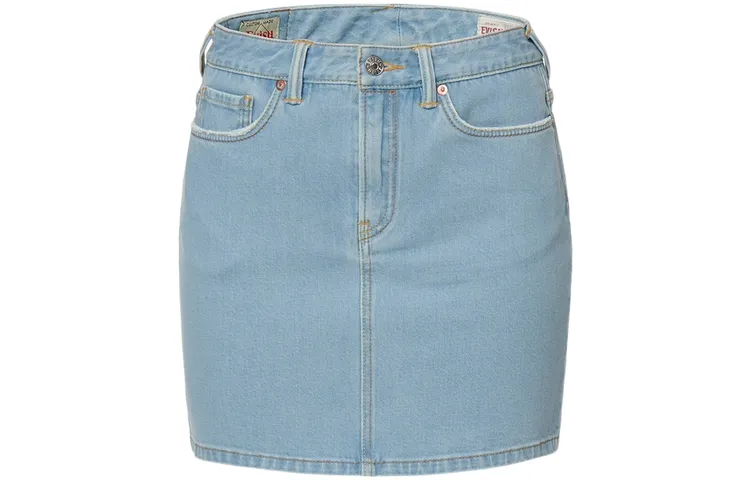 EVISU Denim Short Skirts Women's Moderate Short A Line Skirt