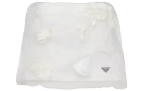 Prada embroidered silk mini skirt