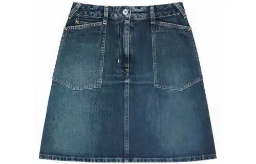 KENZO Logo Patch Denim Skirt