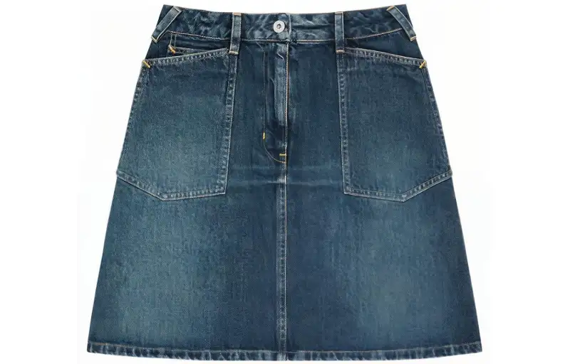 KENZO Logo Patch Denim Skirt