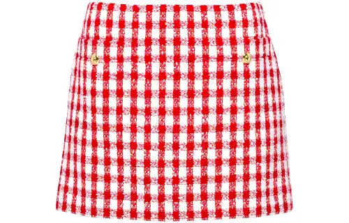 【Previous Season】bouclé gingham-check miniskirt