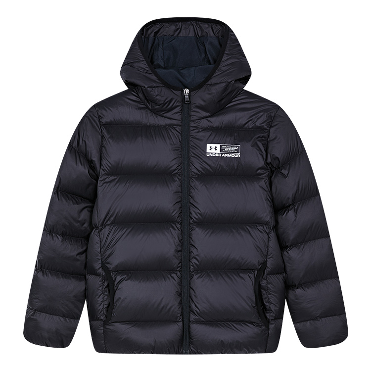Детский пуховик Under Armour с капюшоном (черный)