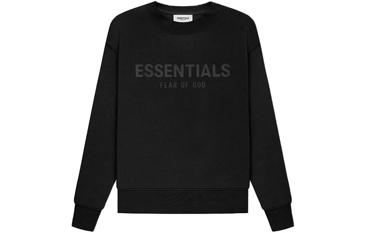 Мужские худи Fear Fear of God Essentials SS21 Kids Pull-Over Crewneck Stretch Limo (черное)