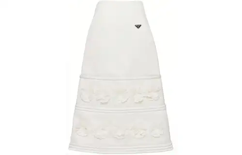 PRADA Embroidered A line Midi Skirt