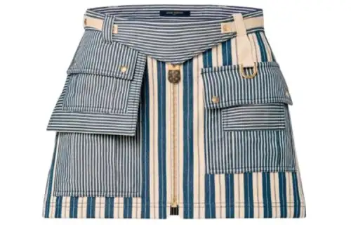 LOUIS VUITTON Mixed Stripes Utility Mini Skirt