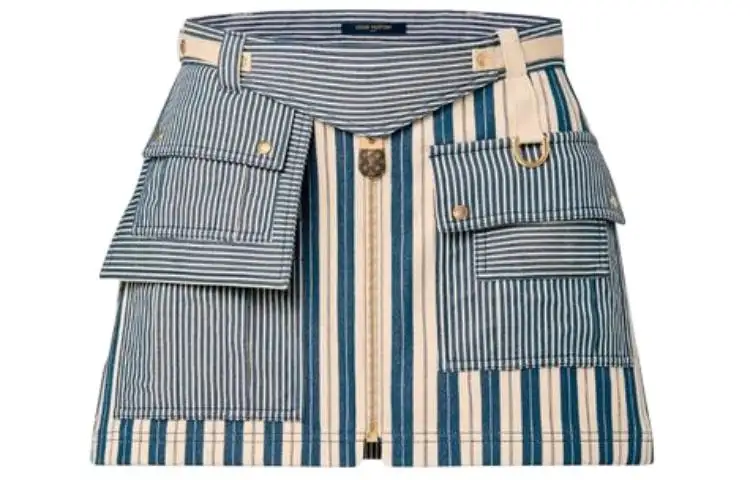LOUIS VUITTON Mixed Stripes Utility Mini Skirt