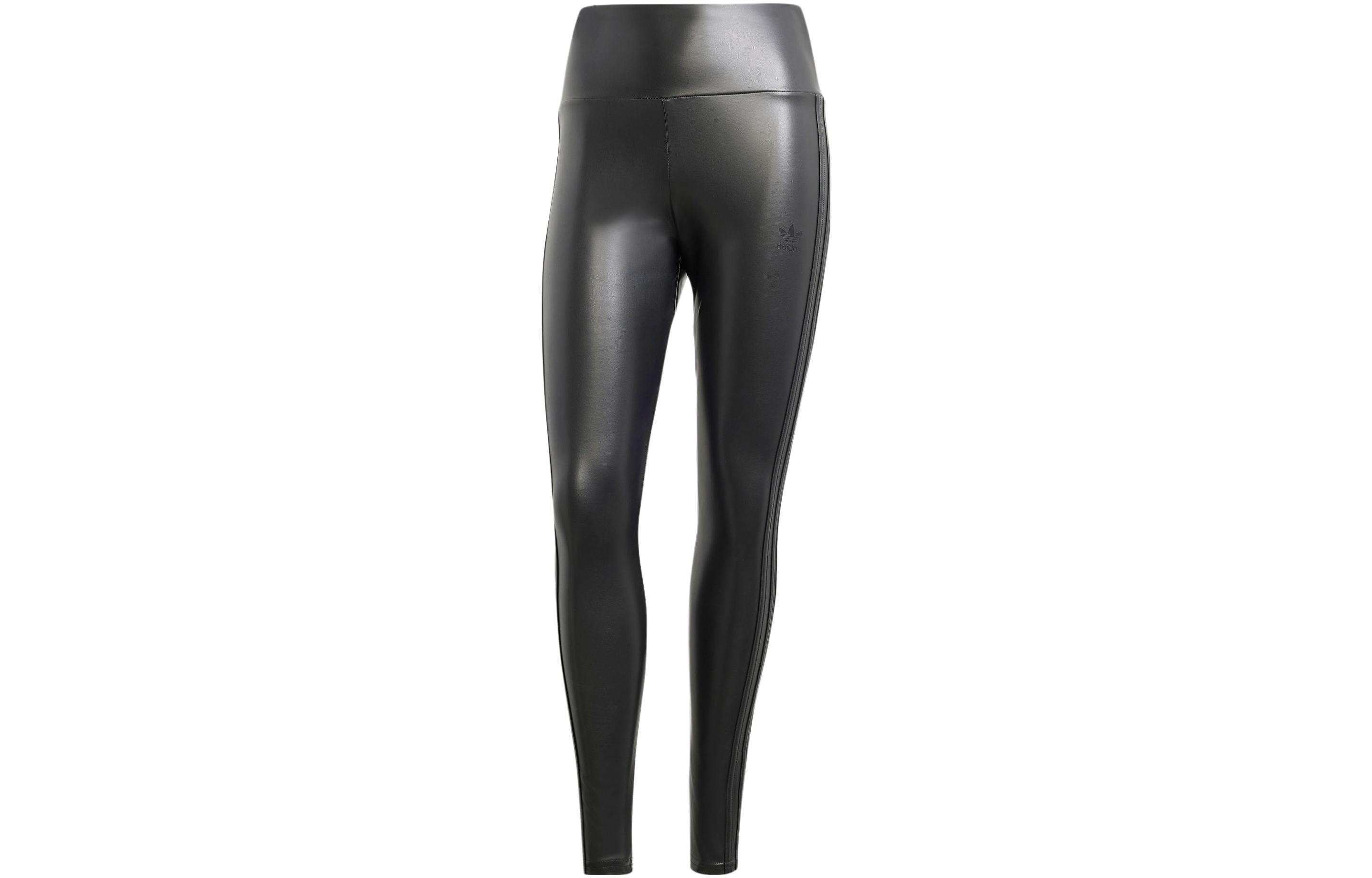 Adidas Originals FAUX LEATHER LEGGINGS Sports Pants Women’s Black