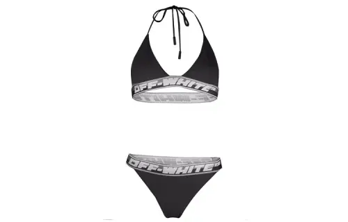OFF-WHITE logo-band bikini set