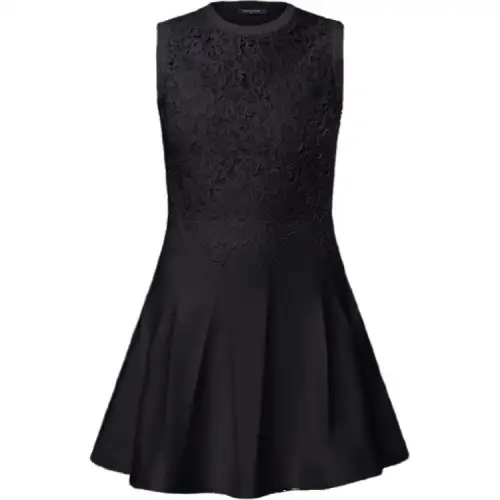 Lv Floral Lace Accent Dress